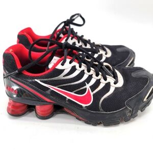 Nike ID Shox Womens Size 6.5 Black White Red Custom Running Shoes 326907-993